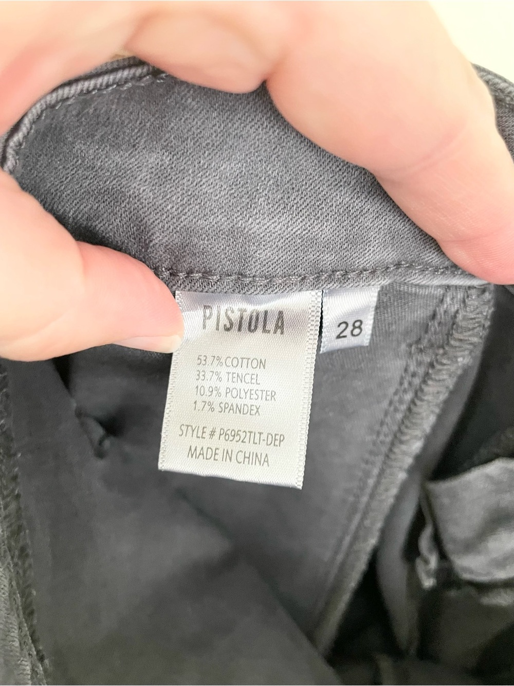 Pistols Topanga Cargo Zip Pocket and Hem Skinny Jeans in Charcoal Grey Sz 28 - Picture 9 of 9